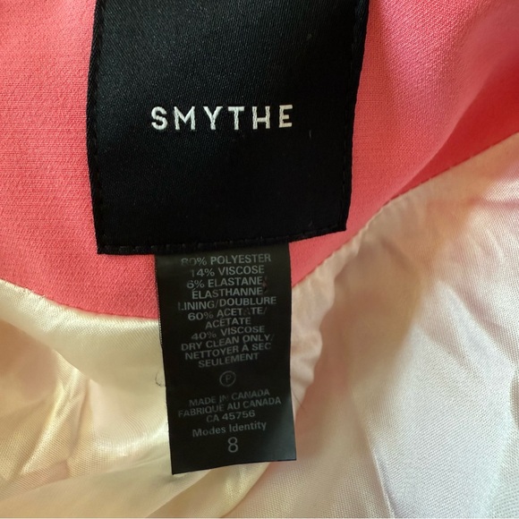 Smythe Wrap Pink Tailored Blazer with Textured Fabric Size 8 (Medium) - Picture 9 of 9